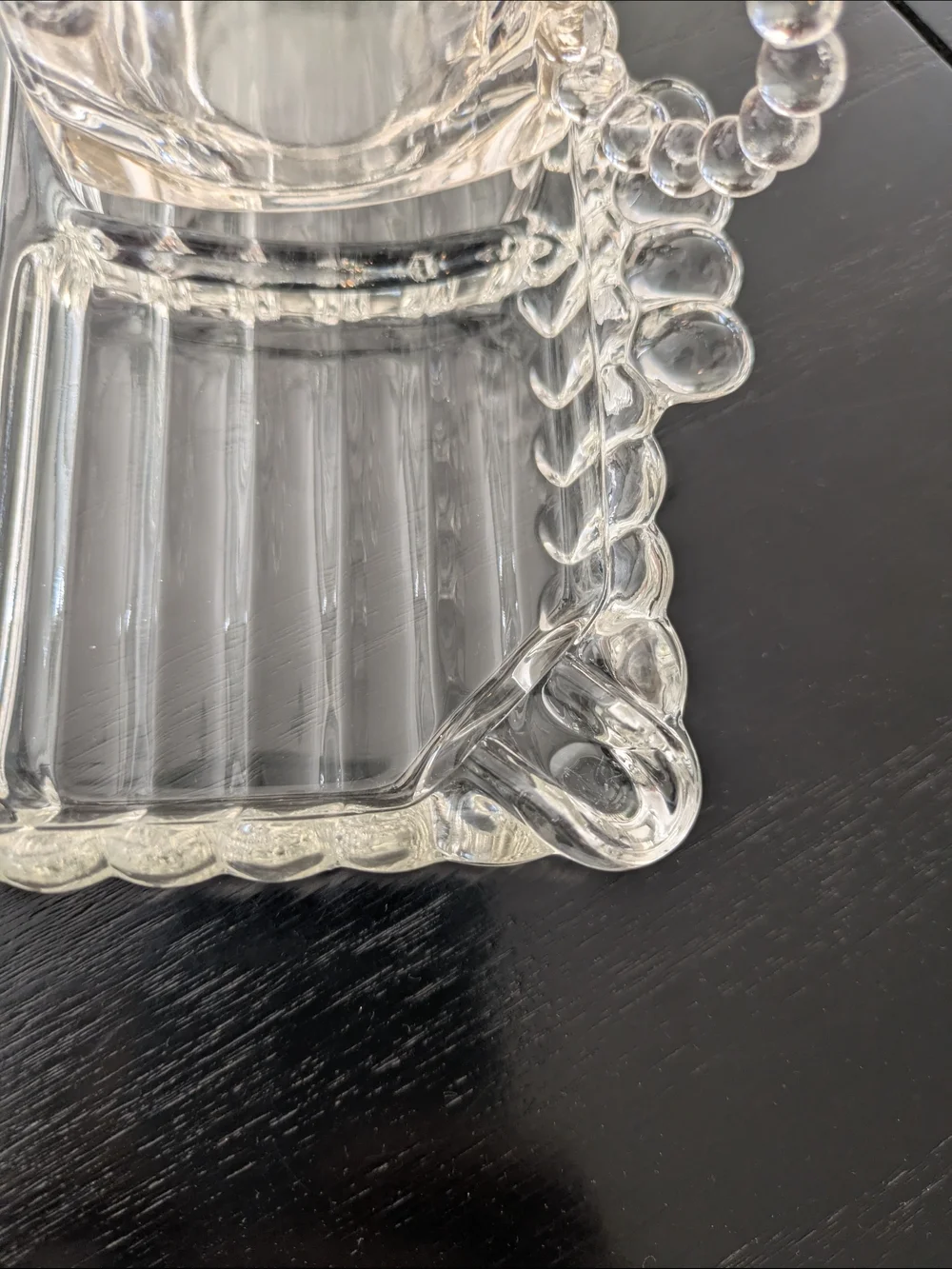 Vintage Orchard Crystal Hazel Atlas Divided Party Tray with Ash Tray - Set of 8